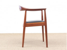 Set of 4 Scandinavian armchairs "The Chair" in solid teak by Hans Wegner. 