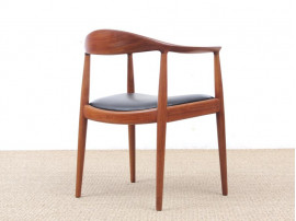 Set of 4 Scandinavian armchairs "The Chair" in solid teak by Hans Wegner. 