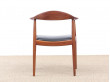Set of 4 Scandinavian armchairs "The Chair" in solid teak by Hans Wegner. 