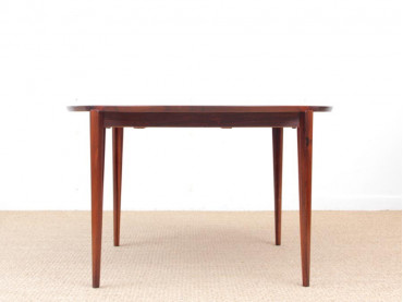 Table de repas scandinave extensible en palissandre de Rio 4/10 pers.