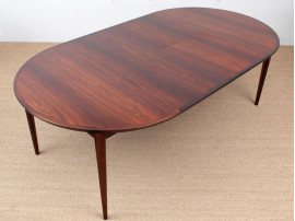 Table de repas scandinave extensible en palissandre de Rio 4/10 pers.