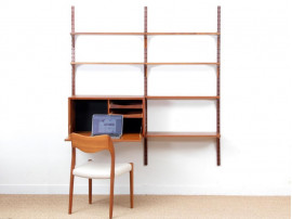 Mid century modern scandinavian wall system Cado in teak by Poul Cadovious