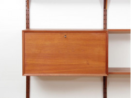 Mid century modern scandinavian wall system Cado in teak by Poul Cadovious