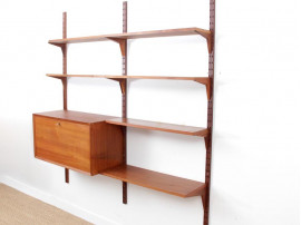 Mid century modern scandinavian wall system Cado in teak by Poul Cadovious