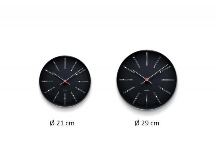 Arne Jacobsen - Bankers Wall Clock, black, ø 29 cm | Galerie Møbler