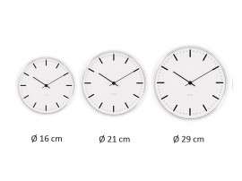 Arne Jacobsen Royal City Hall wall clock, White and black, Ø 16 cm