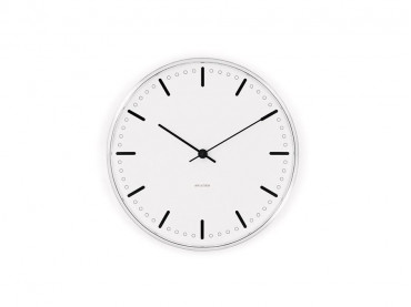 Arne Jacobsen Royal City Hall wall clock, White and black, Ø 16 cm