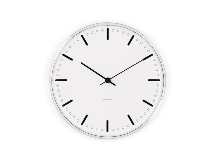 Arne Jacobsen Royal City Hall wall clock, White and black, Ø 21 cm