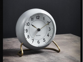 Arne Jacobsen Station Table Clock - grey/white