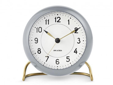Arne Jacobsen Station Table Clock - grey/white
