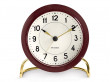 Arne Jacobsen Station Table Clock - dark red/white