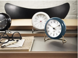 Arne Jacobsen Station Table Clock - petrol/white