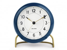 Arne Jacobsen Station Table Clock - petrol/white