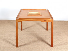 Mid-Century  modern scandinavian square game table by Gorm Lindum et Rolf Middelboe.