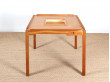 Mid-Century  modern scandinavian square game table by Gorm Lindum et Rolf Middelboe.