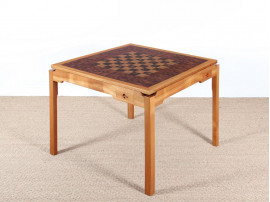 Mid-Century  modern scandinavian square game table by Gorm Lindum et Rolf Middelboe.