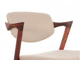 Mid-Century danish set of  8 Kai Kristiansen Rio rosewood chairs, model 42. 