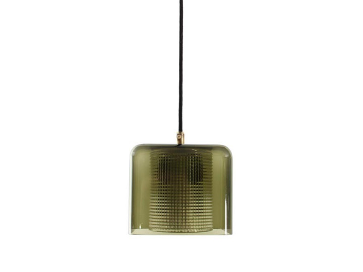 Suspension scandinave cubique en verre fumé