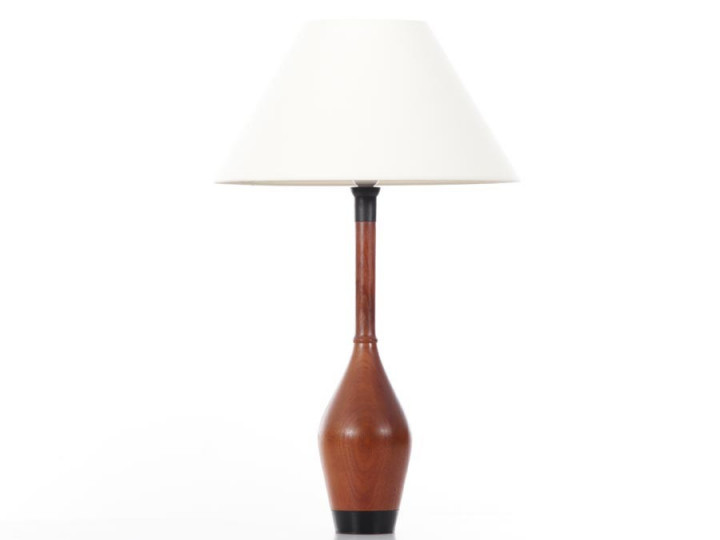 Mid-Century  modern scandinavian table lamp in solid teak.