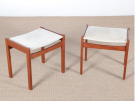 Mid century modern scandinavian pair of stool in teak.