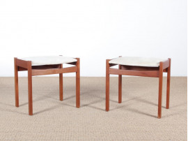 Mid century modern scandinavian pair of stool in teak.