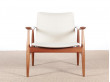 Mid century modern scandinavian pair of armchairs model 138 in teak by Finn Juhl