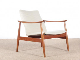 Mid century modern scandinavian pair of armchairs model 138 in teak by Finn Juhl