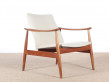 Mid century modern scandinavian pair of armchairs model 138 in teak by Finn Juhl