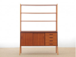 Mid-Century  modern scandinavian chest of drawers and shelves in teak