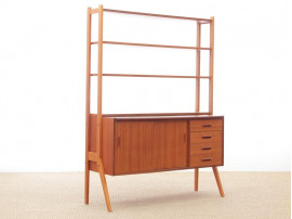 Mid-Century  modern scandinavian chest of drawers and shelves in teak