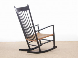 Mid-Century  modern scandinavian rocking chair model J16 by Hans Wegner for FDB