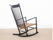 Mid-Century  modern scandinavian rocking chair model J16 by Hans Wegner for FDB