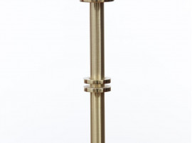 Mid-Century  modern scandinavian floor lamp in  brass and leather