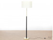 Mid-Century  modern scandinavian floor lamp in  brass and leather