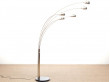 Mid-Century  modern scandinavian floor lamp in  brass and marble by Lyktan. 