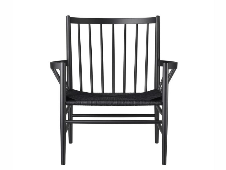 Fauteuil scandinave modèle J82 noir. Nouvelle édition. 