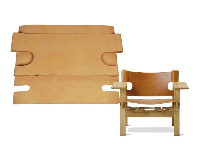 Complete set of leather  for Spanish Easy Chair 2226 by Borge Mogensen. 