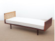 Mid century modern single bed by Hans Wegner, with bed table. 