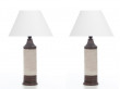 Mid century modern scandinavian ceramic pair of table lamps