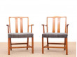 Mid-Century  modern scandinavian pair of armchairs by Ole Wancher