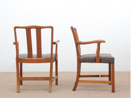 Mid-Century  modern scandinavian pair of armchairs by Ole Wancher