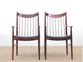 Mid-Century  modern scandinavian pair of armchairs by Arne Vodder