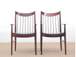 Mid-Century  modern scandinavian pair of armchairs by Arne Vodder