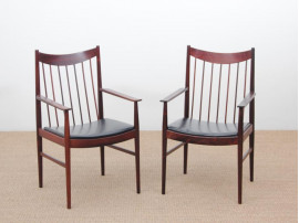 Mid-Century  modern scandinavian pair of armchairs by Arne Vodder