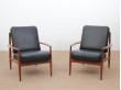 Paire de fauteuils scandinaves  en teck