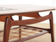 Mid-Century  modern  coffee table in in teak and cane by Louis Van Teeffelen.