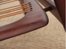 Mid-Century  modern  coffee table in in teak and cane by Louis Van Teeffelen.