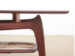 Mid-Century  modern  coffee table in in teak and cane by Louis Van Teeffelen.