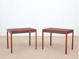 Mid century modern scandinavian pair of occasionnal table by Yngvar Sandstrom.