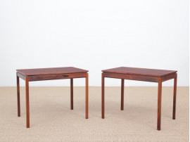 Paire de tables d'appoint ou bouts de canapés scandinave en palissandre de Rio